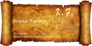 Kneip Ferenc névjegykártya